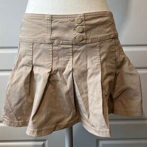Hippie Girl Skort Pleated Mini Skirt with Shorts Khaki Size 16